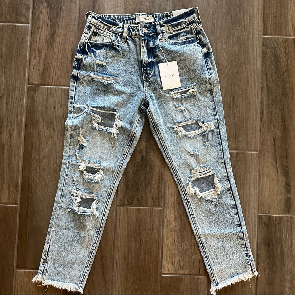 Distressed Blue Jeans